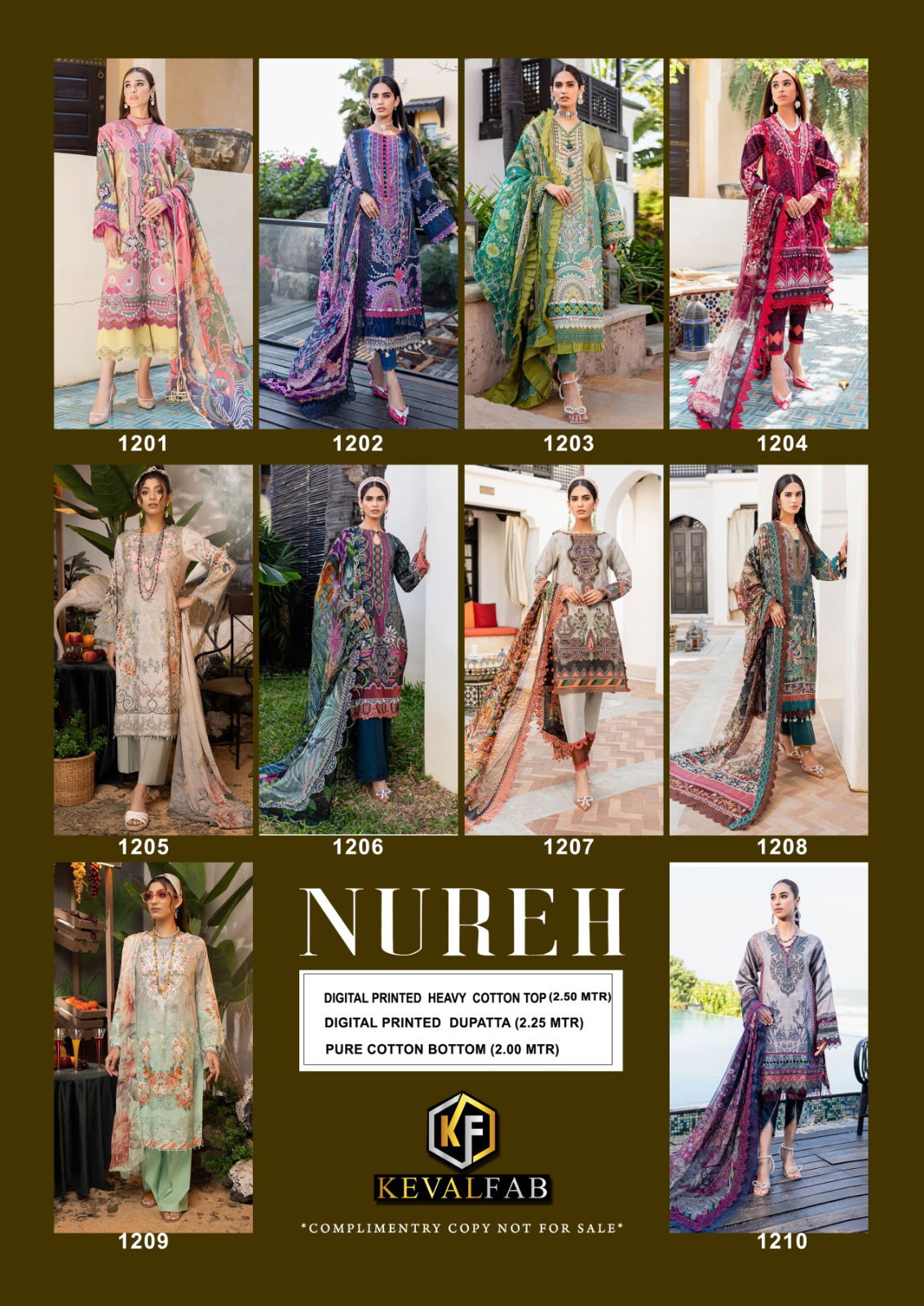 Keval Nureh Vol 12 Karachi Cotton Dress Material Catalog
